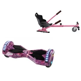 6.5 Zoll Hoverboard mit Standard Sitz, Transformers Galaxy Pink PRO, Standard Reichweite und Rosa Hoverboard Sitz, Smart Balance
