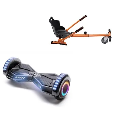 6.5 inch Hoverboard with Standard Hoverkart, Transformers Carbon PRO, Extended Range and Orange Ergonomic Seat, Smart Balance