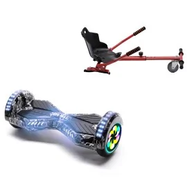 8 inch Hoverboard with Standard Hoverkart, Transformers SkullHead PRO, Extended Range and Red Ergonomic Seat, Smart Balance