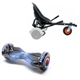 6.5 inch Hoverboard with Suspensions Hoverkart, Transformers SkullHead PRO, Standard Range and Black Seat with Double Suspension Set, Smart Balance