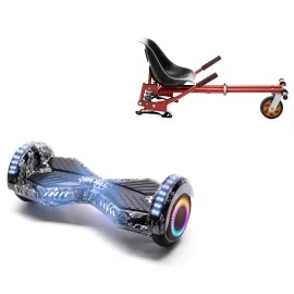 6.5 inch Hoverboard with Suspensions Hoverkart, Transformers SkullHead PRO, Extended Range and Red Seat with Double Suspension Set, Smart Balance