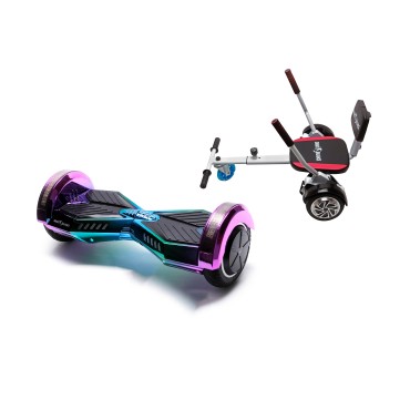 Paquet Go-Kart Hoverboard, Smart Balance Transformers Dakota, 8 Pouces, Deux Moteurs 36V, 700Watts, Bluetooth, Lumieres LED , Ho