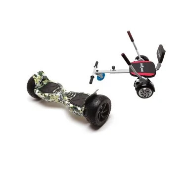 Hoverboard Go-Kart Pack, Smart Balance Hummer Camouflage, 8.5 Tommer, dubbele motoren 36V, 700 Wat, Bluetooth-luidsprekers, LED