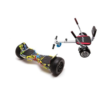 Paket Hoverboard Go-Kart, Smart Balance Hummer HipHop, 8.5 Tum, Dual Motors 36V, 700Wat, Bluetooth-hogtalare, LED-ljus, Premium