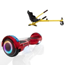 6.5 inch Hoverboard with Standard Hoverkart, Regular ElectroRed PRO, Standard Range and Yellow Ergonomic Seat, Smart Balance