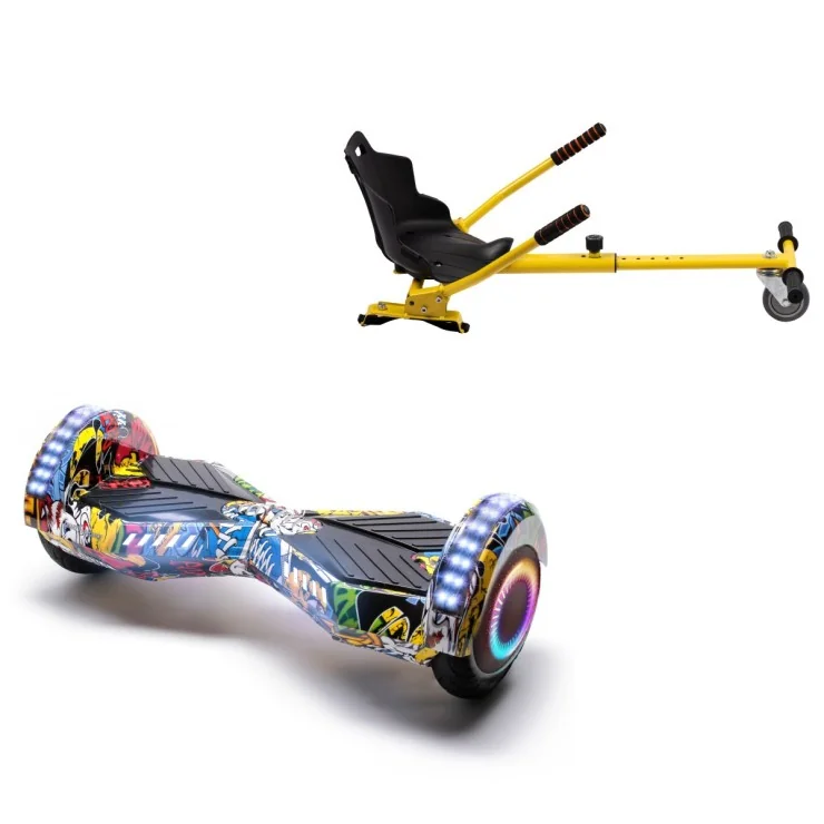 6.5 inch Hoverboard met Standaard Hoverkart, Transformers HipHop PRO, Standard Afstand en Geel Hoverkart, Smart Balance