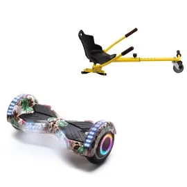 6.5 inch Hoverboard with Standard Hoverkart, Transformers SkullColor PRO, Standard Range and Yellow Ergonomic Seat, Smart Balance