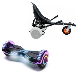 Paket Hoverboard Go Kart med Stötdämpare, 6.5 tums, Transformers Dakota PRO LED, Lång Räckvidd och Svart Hoverkart med Stötdämpare, Smart Balance