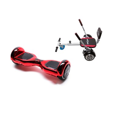 Paket Hoverboard Go-Kart, Smart Balance Regular ElectroRed, 6.5 Tum, Dual Motors 36V, 700Wat, Bluetooth-hogtalare, LED-ljus, Pr