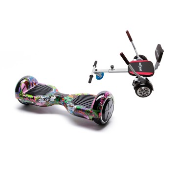 Hoverboard Paket Go-Kart, Smart Balance Regular Multicolor, 6.5 Zoll, Doppelmotoren 36V, 700 Watt, Bluetooth-Lautsprecher, LED-L