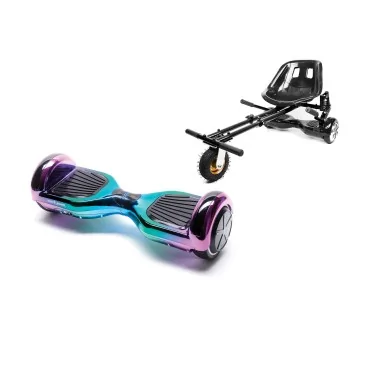 6.5 inch Hoverboard with Suspensions Hoverkart, Regular Dakota, Extended Range and Black Seat with Double Suspension Set, Smart Balance