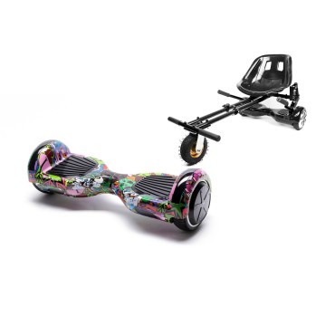 Paquet Go-Kart Hoverboard, Smart Balance Regular Multicolor, 6.5 Pouces, Deux Moteurs 36V, 700Watts, Bluetooth, Lumieres LED , H