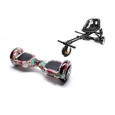 Hoverboard Go-Kart Pack, Smart Balance Regular SkullColor, 6.5 Tommer, dubbele motoren 36V, 700 Wat, Bluetooth-luidsprekers, LE