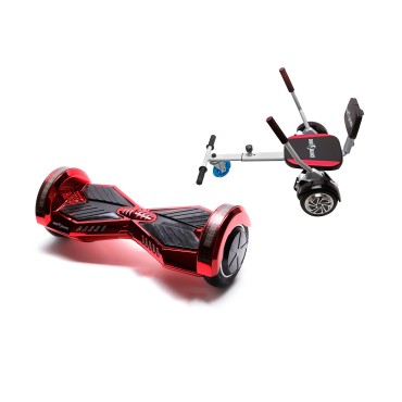 Paquet Go-Kart Hoverboard, Smart Balance Transformers ElectroRed, 8 Pouces, Deux Moteurs 36V, 700Watts, Bluetooth, Lumieres LED 