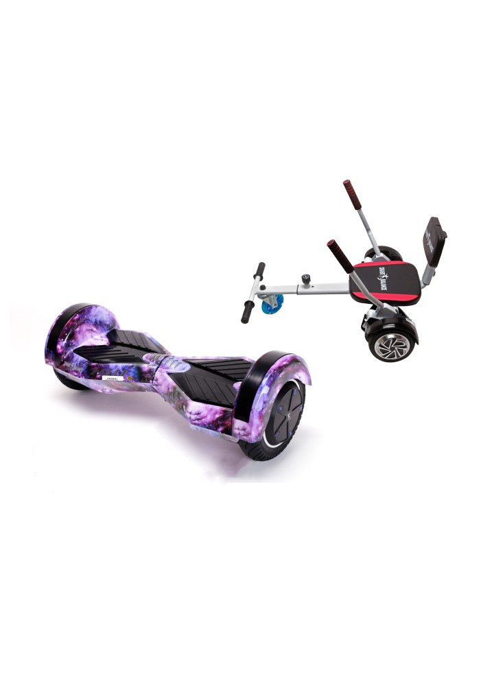 Hoverboard Go-Kart Pack, Smart Balance Transformers Galaxy, 6.5 INCH, Dual Motors 36V, 700Wat, Bluetooth Speakers, LED Lights, 