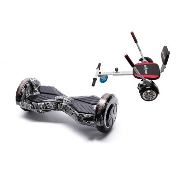 Hoverboard Paket Go-Kart, Smart Balance Transformers SkullHead, 8 Zoll, Doppelmotoren 36V, 700 Watt, Bluetooth-Lautsprecher, LED