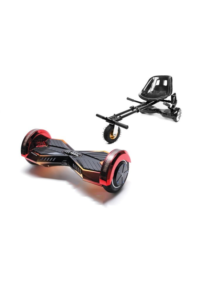Paket Hoverboard Go-Kart, Smart Balance Transformers Sunset, 8 Tum, Dual Motors 36V, 700Wat, Bluetooth-hogtalare, LED-ljus, Pre