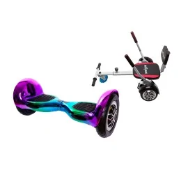 10 inch Hoverboard with Hoverkart, Premium Soft Seat, 15 km/h, UL2272 Certified, Bluetooth, Led Lighting, 700W Power, 4Ah Battery, Smart Balance, OffRoad Dakota