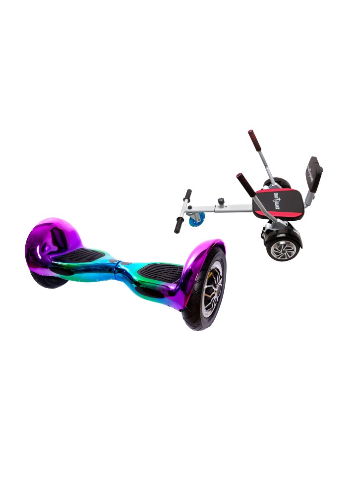 Hoverboard Go-Kart Pack, Smart Balance OffRoad Dakota, 10 INCH, Dual Motors 36V, 700Wat, Bluetooth Speakers, LED Lights, Premiu