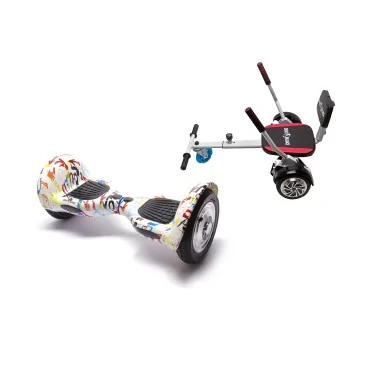 Hoverboard Go-Kart Pack, Smart Balance OffRoad Splash, 10 Tommer, dubbele motoren 36V, 700 Wat, Bluetooth-luidsprekers, LED-ver