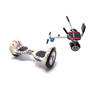 Paket Hoverboard Go-Kart, Smart Balance OffRoad Splash, 10 Tum, Dual Motors 36V, 700Wat, Bluetooth-hogtalare, LED-ljus, Premium