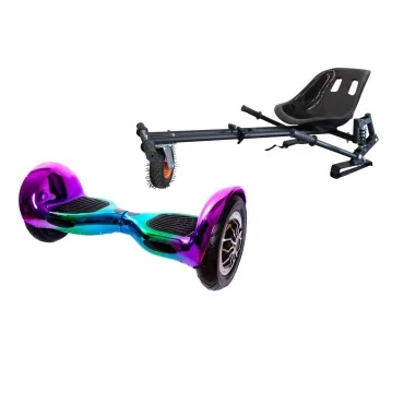 10 inch Hoverboard with Suspensions Hoverkart, Off-Road Dakota, Extended Range and Black Seat with Double Suspension Set, Smart Balance
