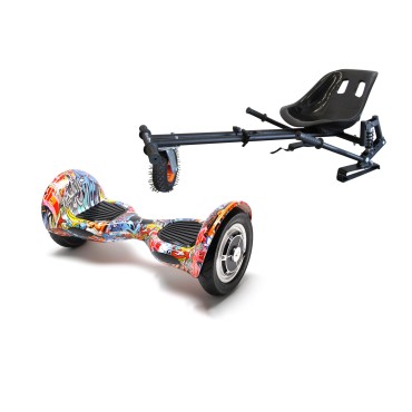 Paket Hoverboard Go-Kart, Smart Balance OffRoad HipHop Orange, 10 Tum, Dual Motors 36V, 700Wat, Bluetooth-hogtalare, LED-ljus, 