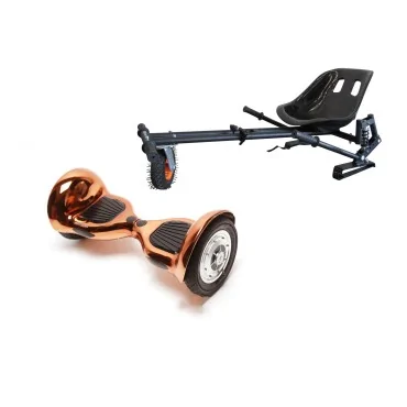 10 inch Hoverboard with Suspensions Hoverkart, Off-Road Iron, Extended Range and Black Seat with Double Suspension Set, Smart Balance