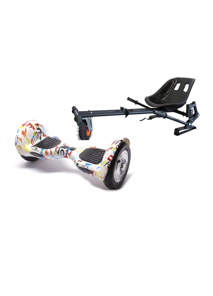 Hoverboard Paket Go-Kart, Smart Balance OffRoad Splash, 10 Zoll, Doppelmotoren 36V, 700 Watt, Bluetooth-Lautsprecher, LED-Leucht