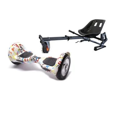 Hoverboard Go-Kart Pack, Smart Balance OffRoad Splash, 10 INCH, Dual Motors 36V, 700Wat, Bluetooth Speakers, LED Lights, Premiu