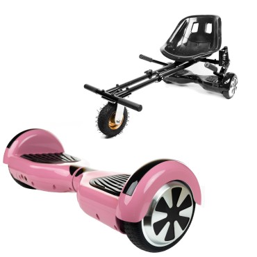 Paquet Go-Kart Hoverboard, Smart Balance Regular Pink, 6.5 Pouces, Deux Moteurs 36V, 700Watts, Bluetooth, Lumieres LED , Hoverka