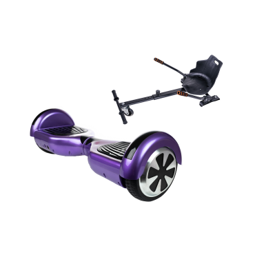 Hoverboard Paket Go-Kart, Smart Balance Regular Purple, 6.5 Zoll, Doppelmotoren 36V, 700 Watt, Bluetooth-Lautsprecher, LED-Leuch