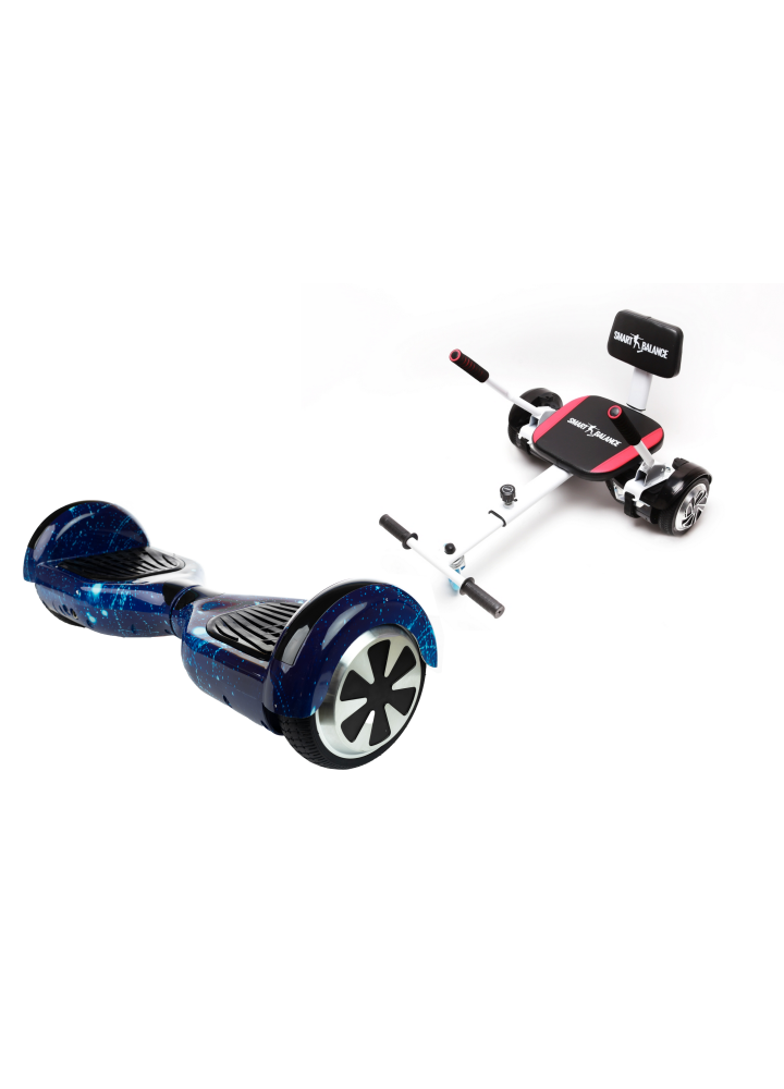 Paket Hoverboard Go-Kart, Smart Balance Regular Galaxy Blue, 6.5 Tum, Dual Motors 36V, 700Wat, Bluetooth-hogtalare, LED-ljus, P