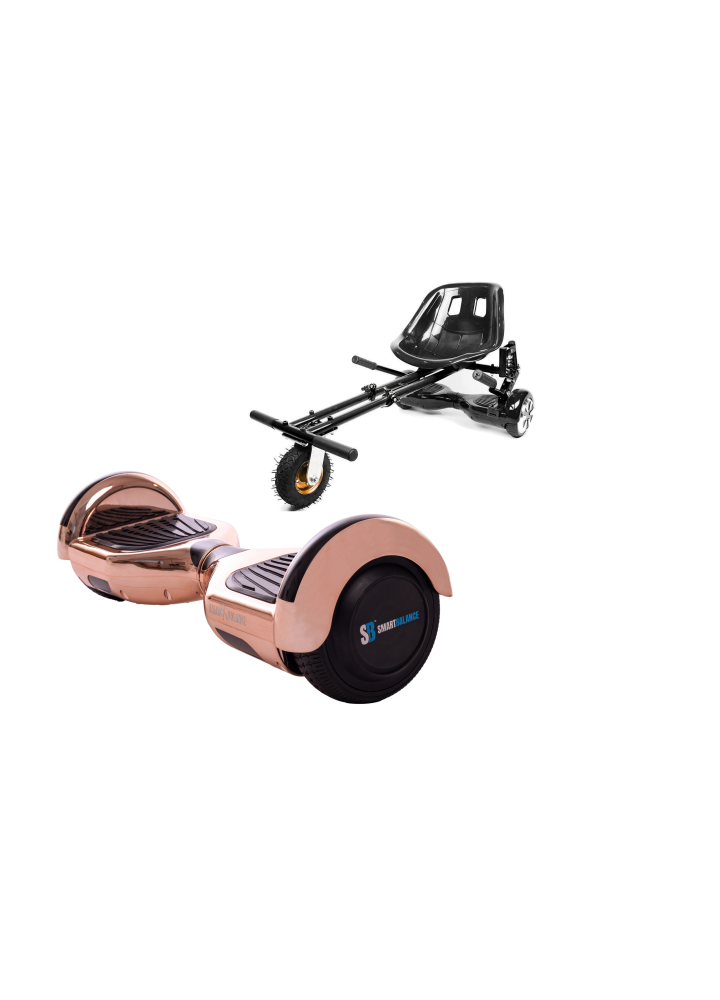 Paket Hoverboard Go-Kart, Smart Balance Regular Iron Special, 6.5 Tum, Dual Motors 36V, 700Wat, Bluetooth-hogtalare, LED-ljus, 