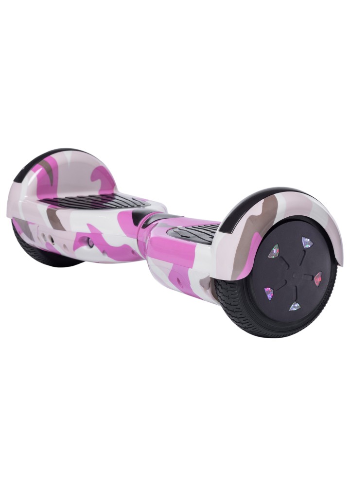 Smart Balance Original-Hoverboard, Regular Camouflage Pink, 6.5 Zoll, Doppelmotoren 36 V, 700 Watt, Bluetooth-Lautsprecher, LED-