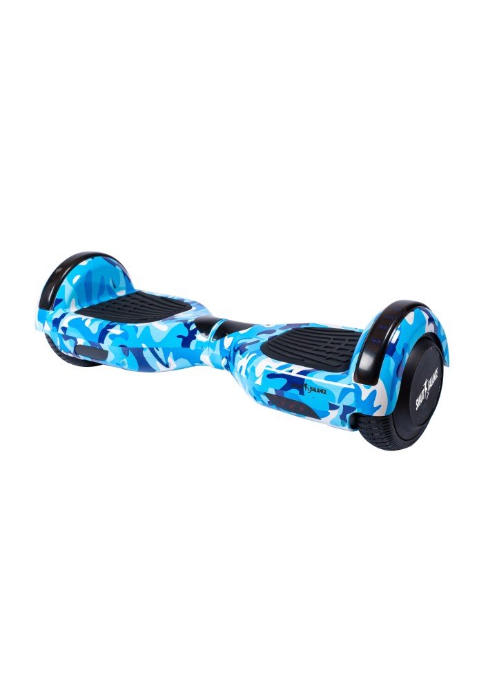 Smart Balance Original Hoverboard, Regular Camouflage Blue, 6.5 Tum, Dual Motors 36V, 700Wat, Bluetooth-hogtalare, LED-ljus