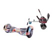 Hoverboard Go-Kart Pack, Smart Balance Transformers Splash, 6.5 INCH, Dual Motors 36V, 700Wat, Bluetooth Speakers, LED Lights, 