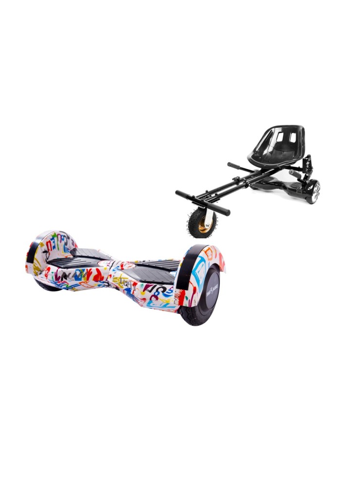 Hoverboard Go-Kart Pack, Smart Balance Transformers Splash, 6.5 INCH, Dual Motors 36V, 700Wat, Bluetooth Speakers, LED Lights, 