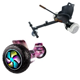 Paket Hoverboard Standard Go Kart 8.5 tums, Hummer Galaxy Pink PRO, Lång Räckvidd och Svart Hoverkart, Smart Balance