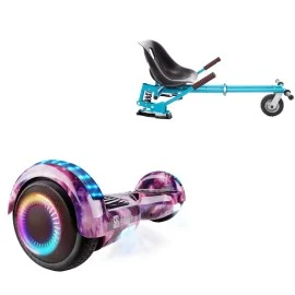 6.5 Zoll Hoverboard mit Stoßdämpfern Sitz, Regular Galaxy Pink PRO, Maximale Reichweite und Blau Stoßdämpfern Hoverboard Sitz, Smart Balance