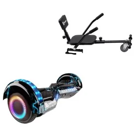 Hoverboard 6.5 pouces et Comfort Hoverkart Kit, Transformers Thunderstorm Blue PRO, Grande Autonomie et Hoverkart Comfort Noire, Smart Balance