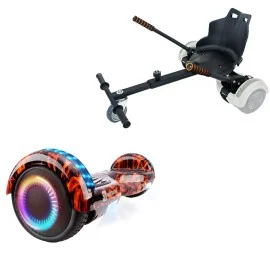 6.5 inch Hoverboard met Standaard Hoverkart, Regular Flame PRO, Verlengde Afstand en Zwarte Hoverkart, Smart Balance