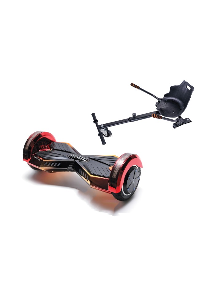 Paket Hoverboard Go-Kart, Smart Balance Transformers Sunset, 6.5 Tum, Dual Motors 36V, 700Wat, Bluetooth-hogtalare, LED-ljus, P