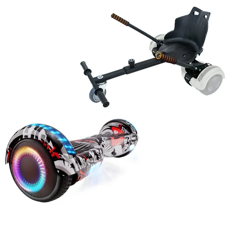 6.5 inch Hoverboard met Standaard Hoverkart, Regular Last Dead PRO, Verlengde Afstand en Zwarte Hoverkart, Smart Balance