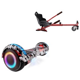 6.5 inch Hoverboard met Standaard Hoverkart, Regular Last Dead PRO, Verlengde Afstand en Rood Hoverkart, Smart Balance