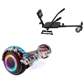 6.5 inch Hoverboard met Comfort Hoverkart, Regular Last Dead PRO, Verlengde Afstand en Zwarte Comfort Hoverkart, Smart Balance