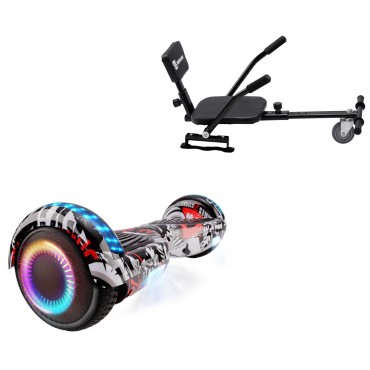 6.5 inch Hoverboard with Comfort Hoverkart, Regular Last Dead PRO, Extended Range and Black Comfort Seat, Smart Balance