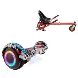 6.5 inch Hoverboard met Schokdempers Hoverkart, Regular Last Dead PRO, Verlengde Afstand en Rood Hoverkart met Schokdempers, Smart Balance