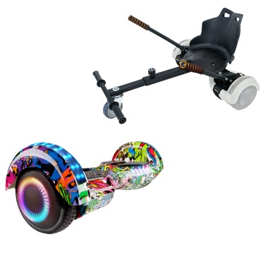 6.5 inch Hoverboard met Standaard Hoverkart, Transformers Multicolor PRO, Verlengde Afstand en Zwarte Hoverkart, Smart Balance