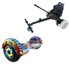 8 inch Hoverboard met Standaard Hoverkart, Transformers Multicolor PRO, Verlengde Afstand en Zwarte Hoverkart, Smart Balance